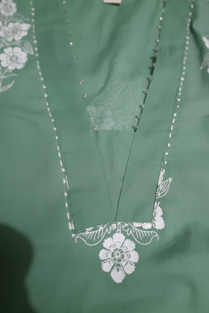 Sage Green Cotton Harem Pant Kurta Set