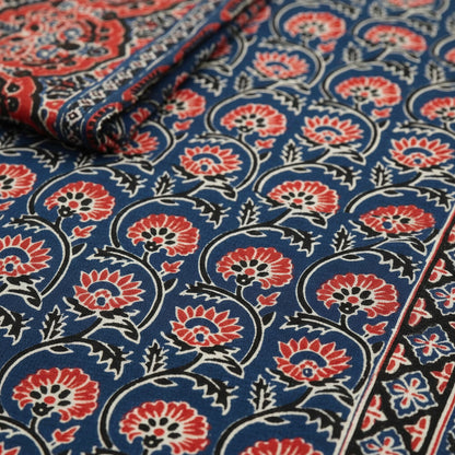 Blue Ajrakh Cotton Straight Suit Set