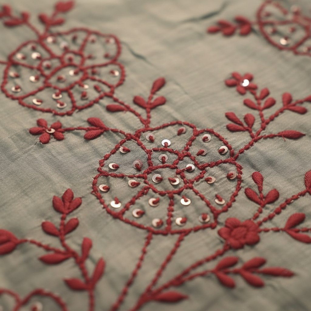 Close-Up Embroidery Detail